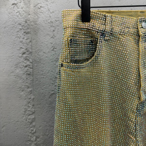 Acne Green and Yellow Flare Jeans - Picture 4 of 7